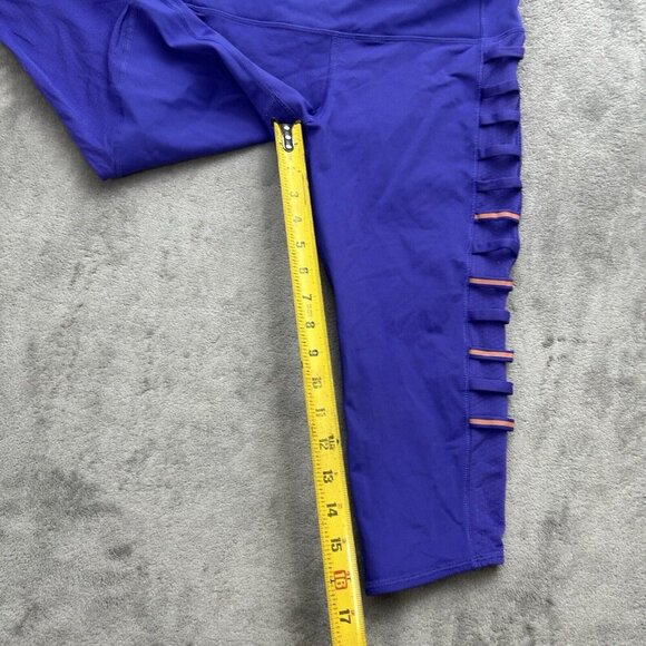 Lululemon Leggings Women 8 Breezy Crop Iris Flower Activewear Athleisure Workout - Picture 3 of 15